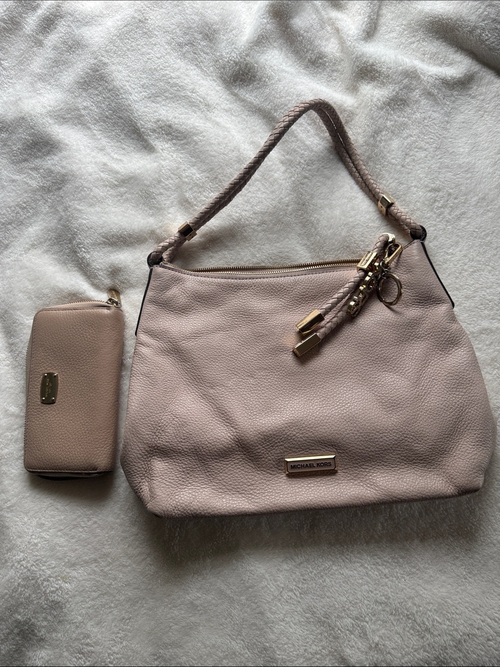 Michael Kors Dusty Pink Leather Shoulder Bag with Wallet